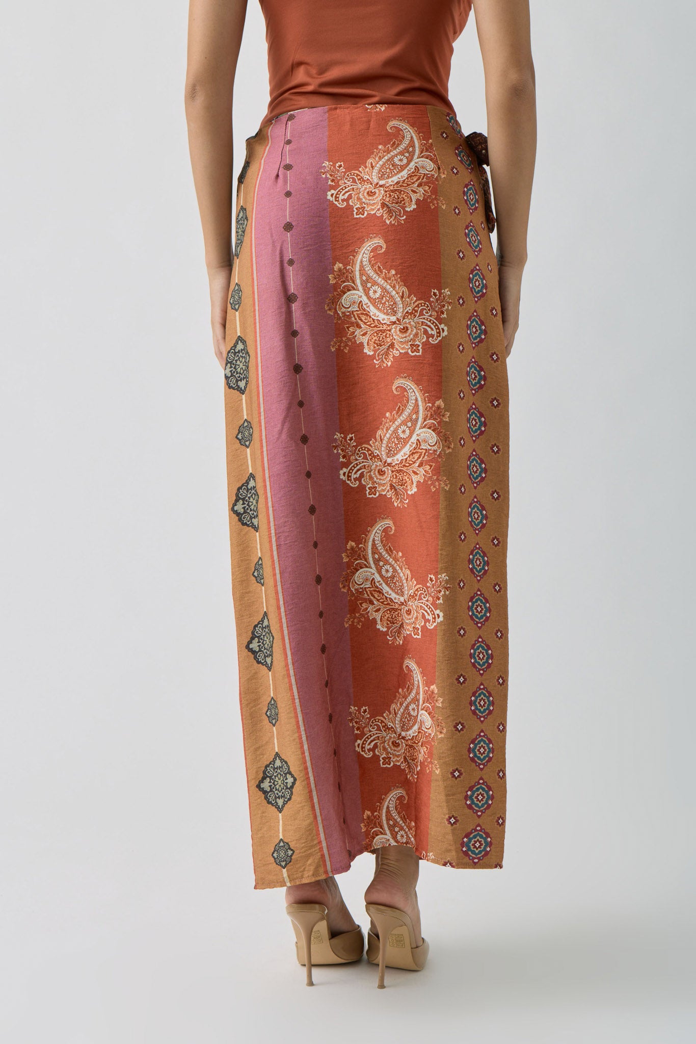 Gonna Fantasia Cashmere coccio|Colore:Coccio