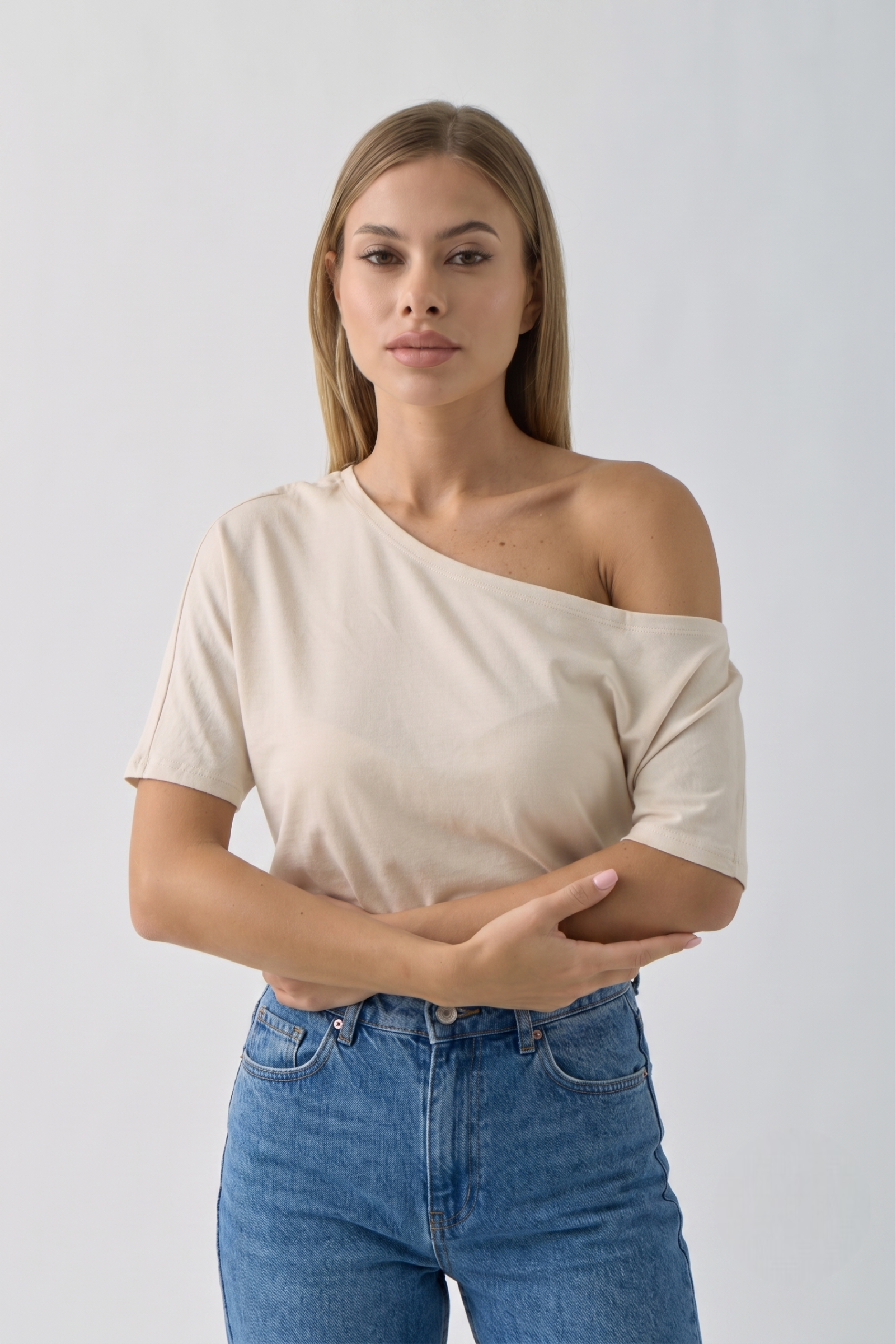 Maglia Asimmetrica beige|Colore:Beige