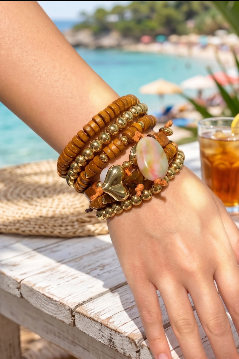 Bracciale Spirale Con Cuore marrone|Colore:Marrone