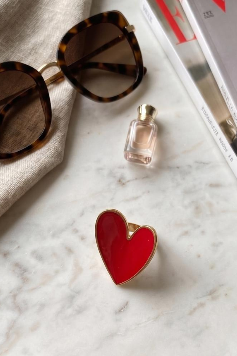 Anello Cuore rosso|Colore:Rosso