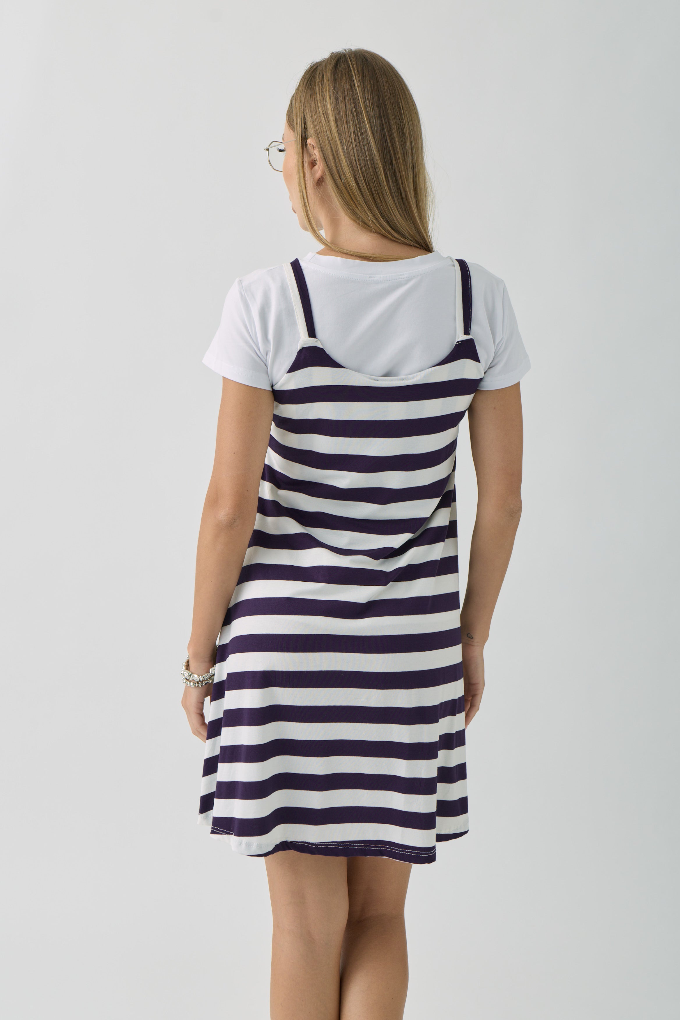Abito A Righe blu|Colore:Blu