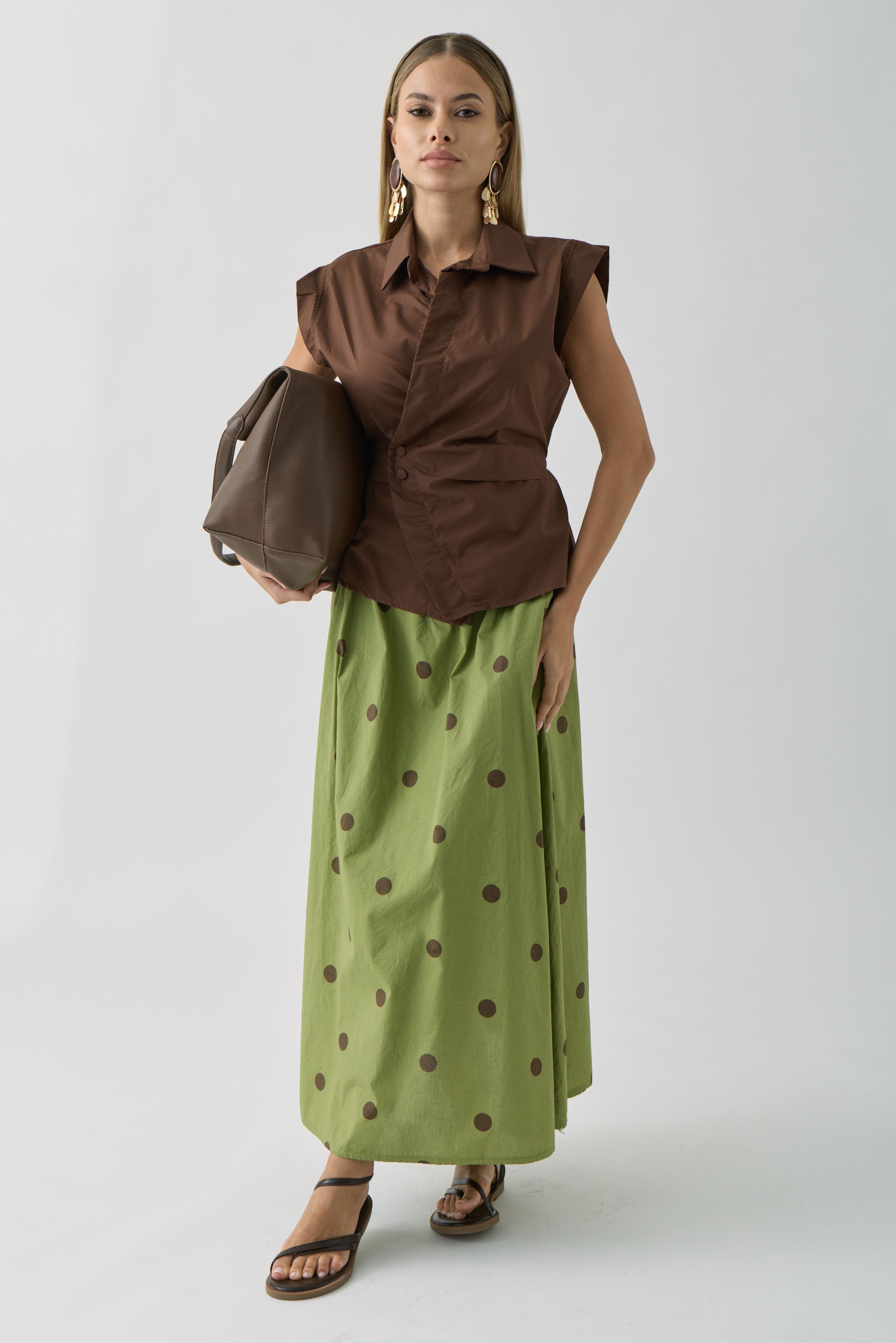 Gonna Olivia verde|Colore:Verde
