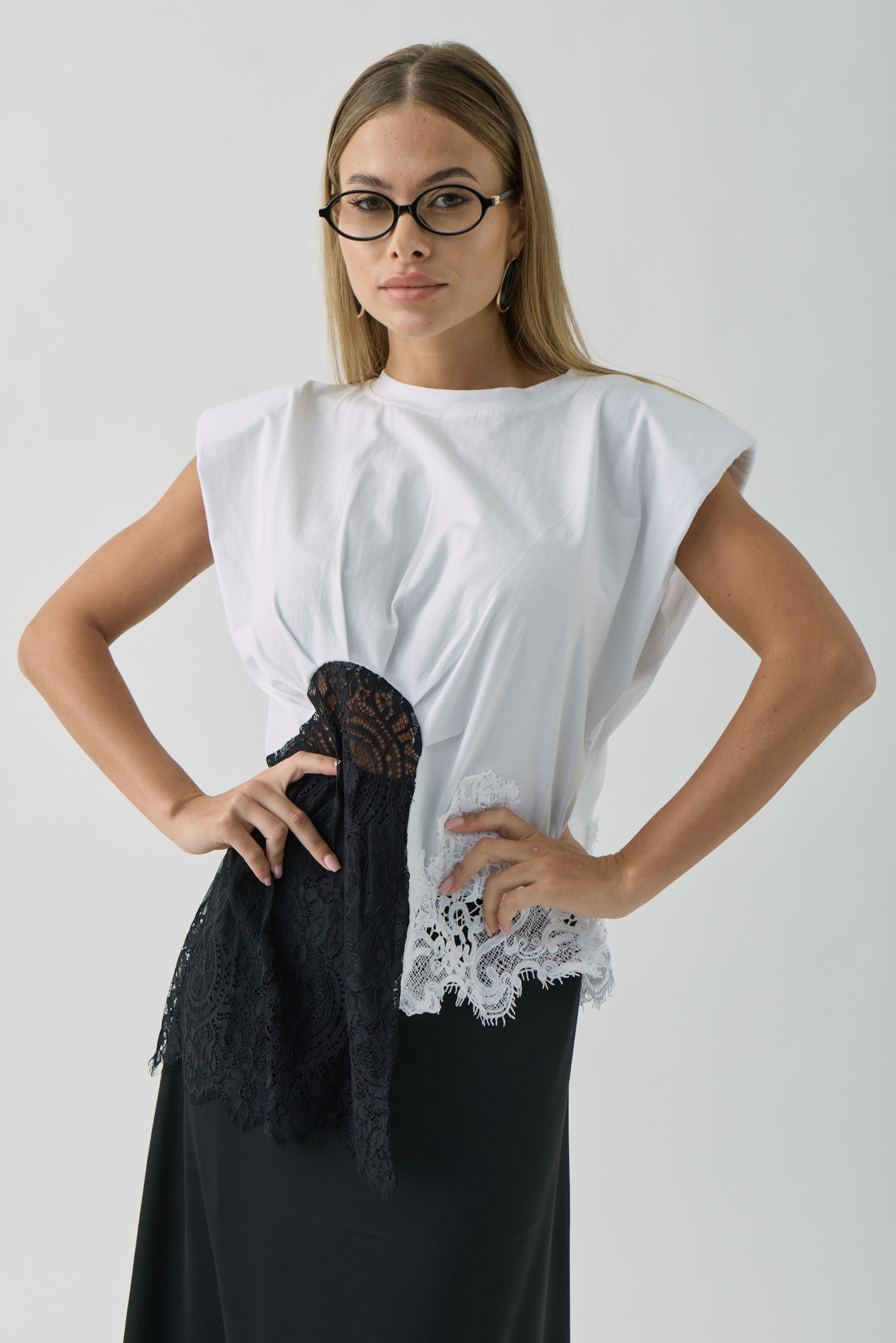 Maglia Pizzo Double bianco|Colore:Bianco