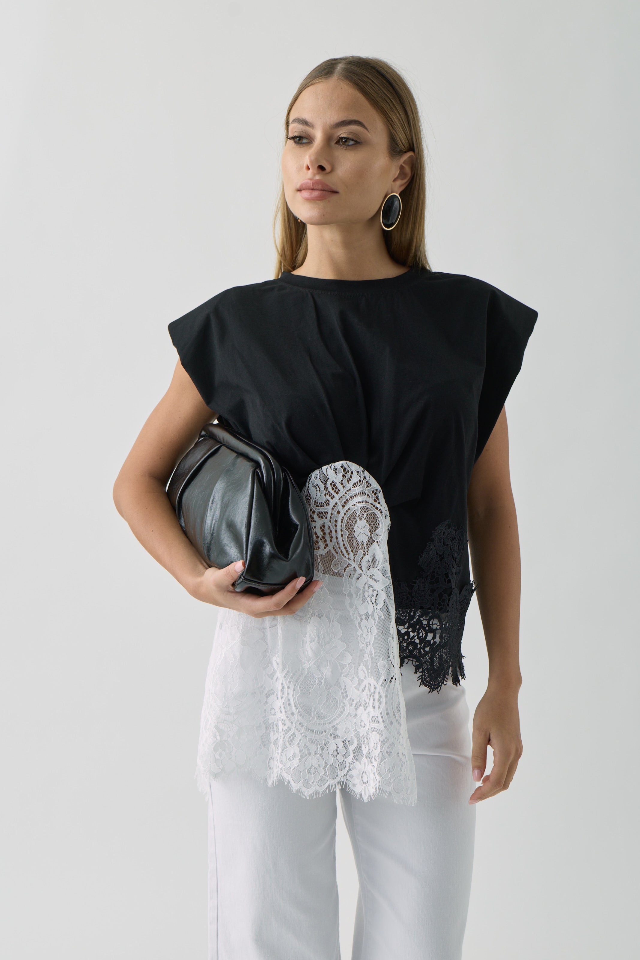 Maglia Pizzo Double nero|Colore:Nero