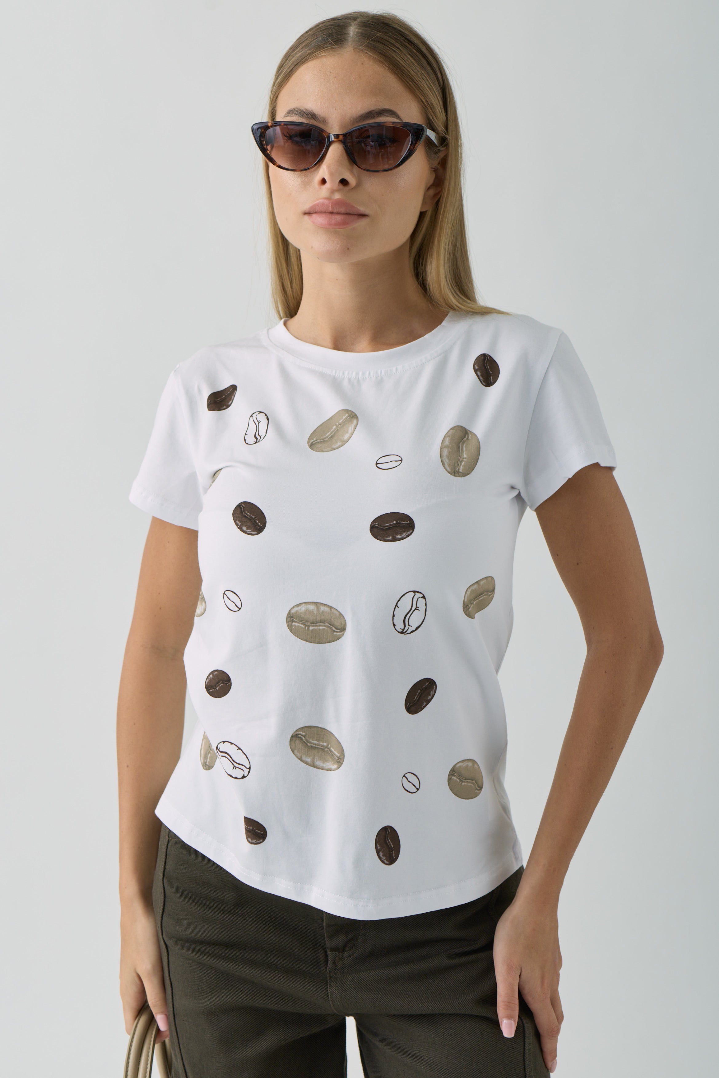 T-Shirt Coffee bianco|Colore:Bianco
