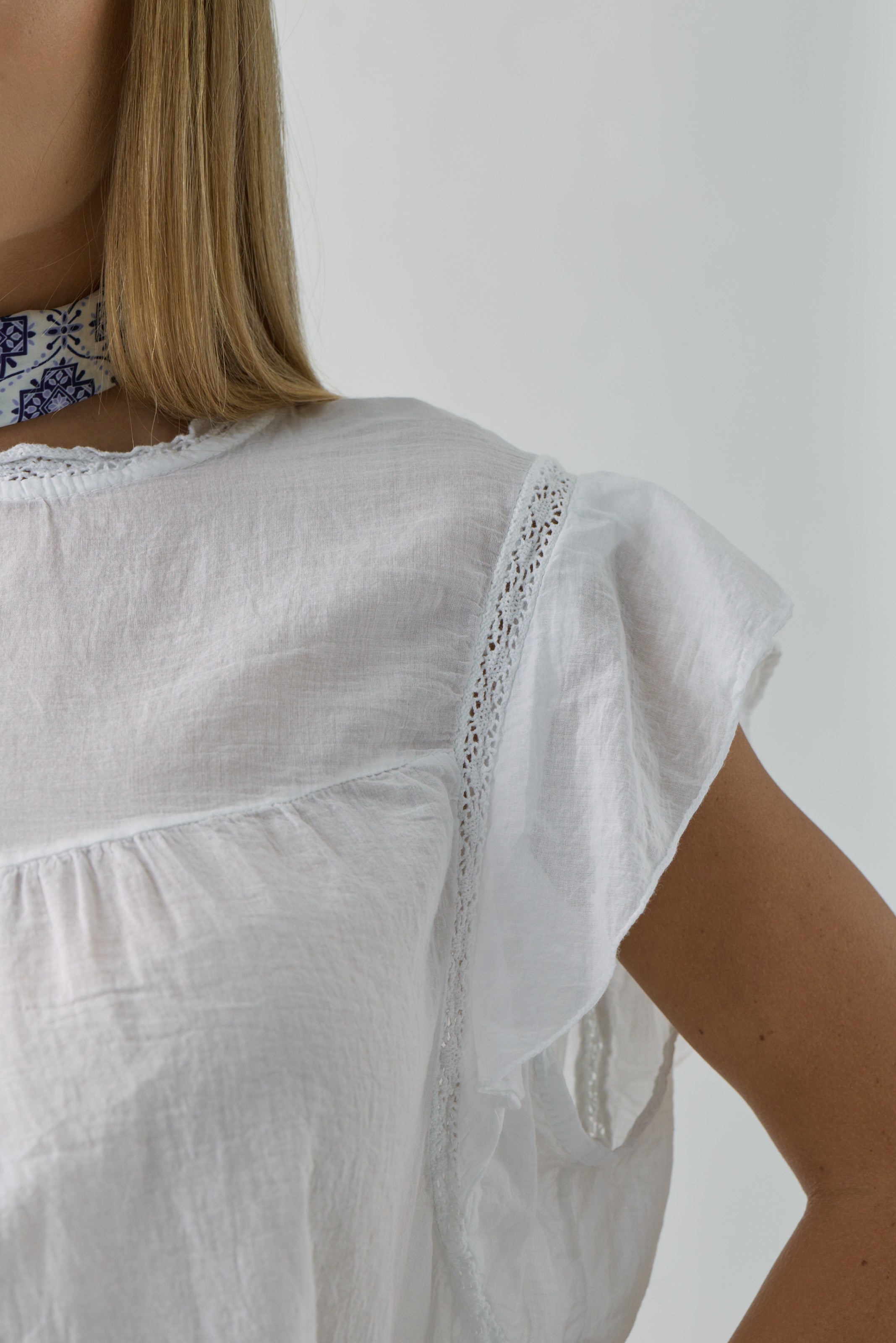 Blusa Macramè Anita Bianco|Colore:Bianco