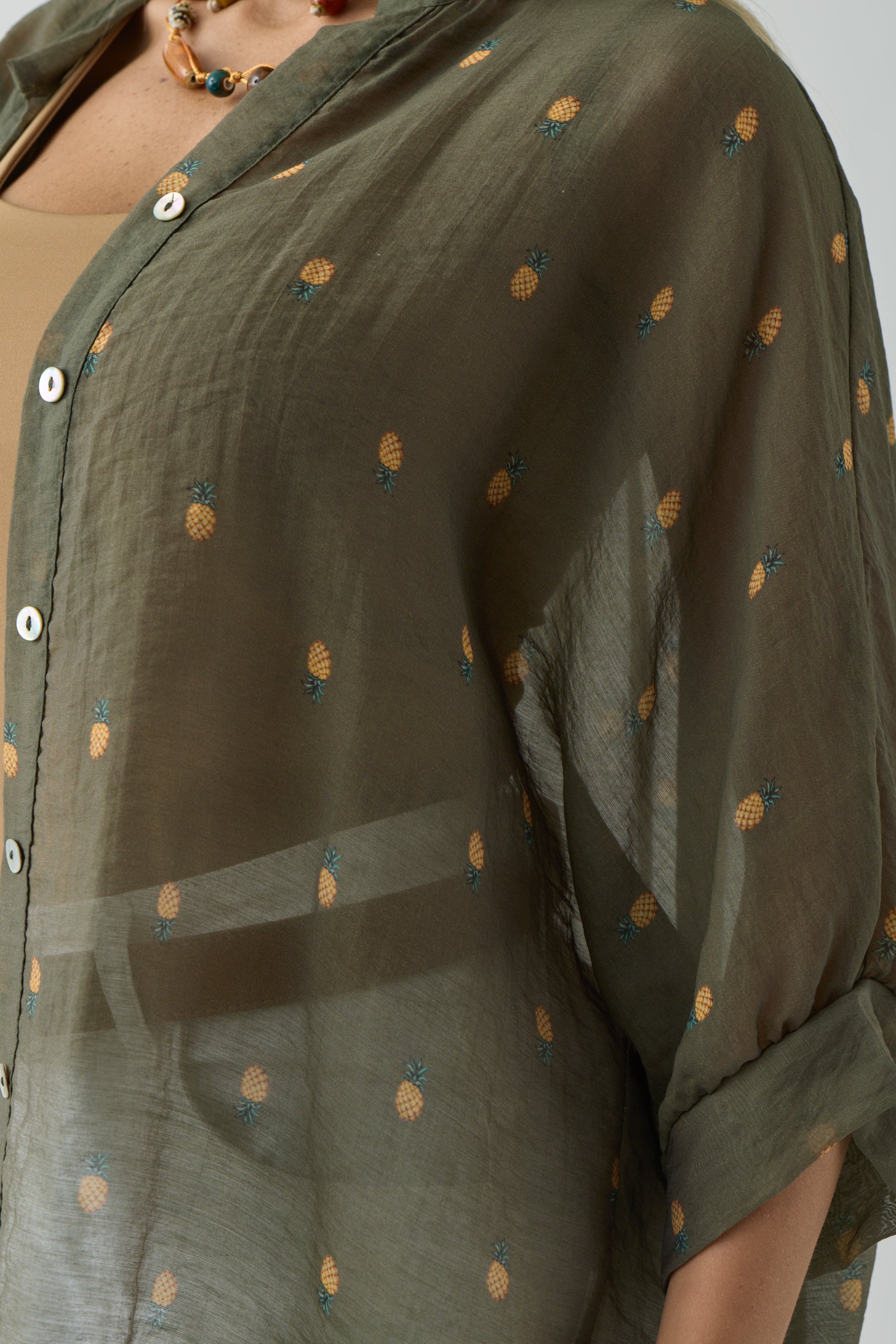 Camicia Tropical verde militare|Colore:Verde militare
