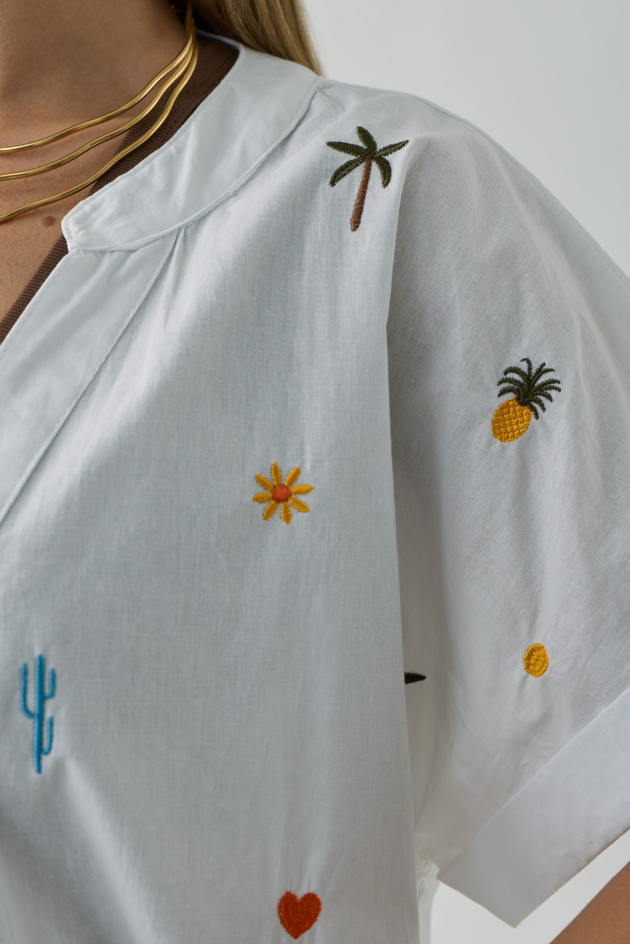 Camicia Palm bianco|Colore:Bianco