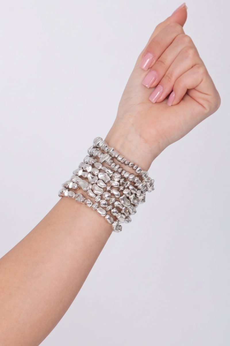 Multibracciale Pietre Argento|Colore:Argento