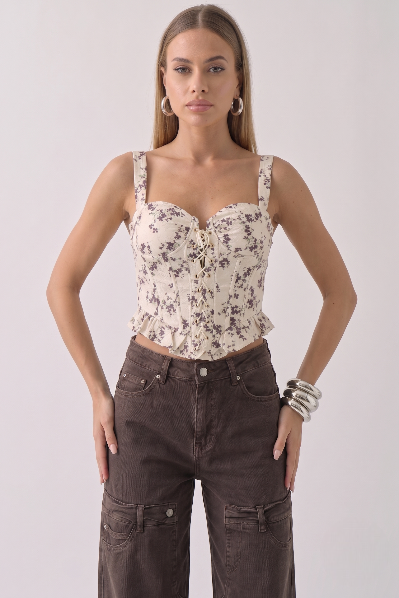 Corpetto Mini Flower beige|Colore:Beige