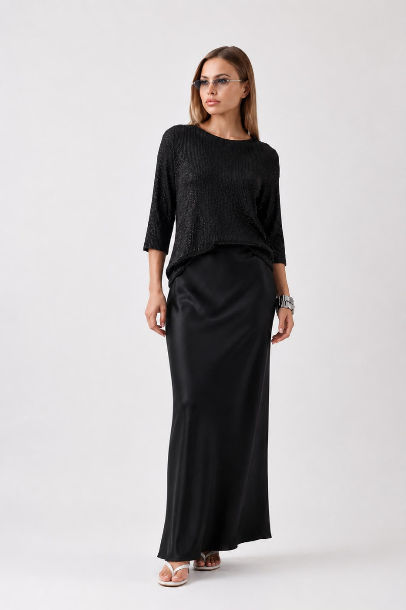 Maglia Lurex nero|Colore:Nero