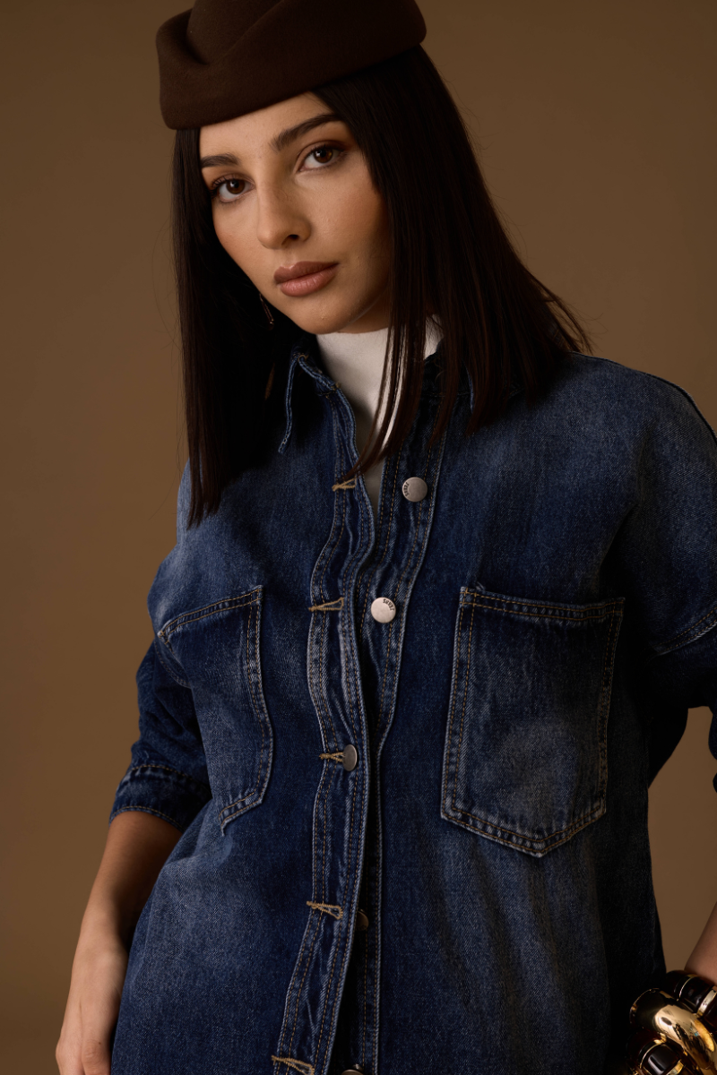 Camicia Denim Urban denim scuro|Colore:Denim scuro