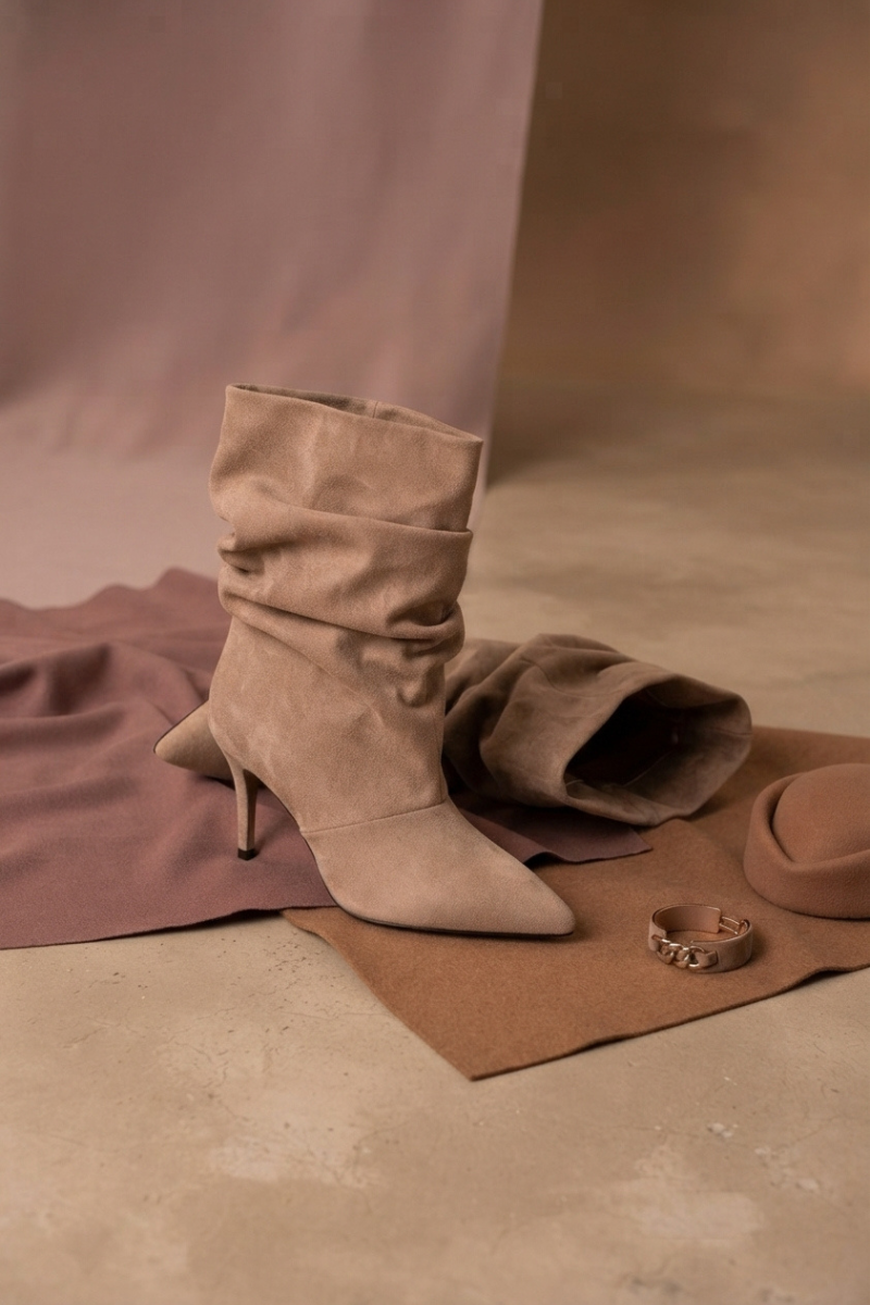 Tronchetto Scamosciato beige|Colore:Beige