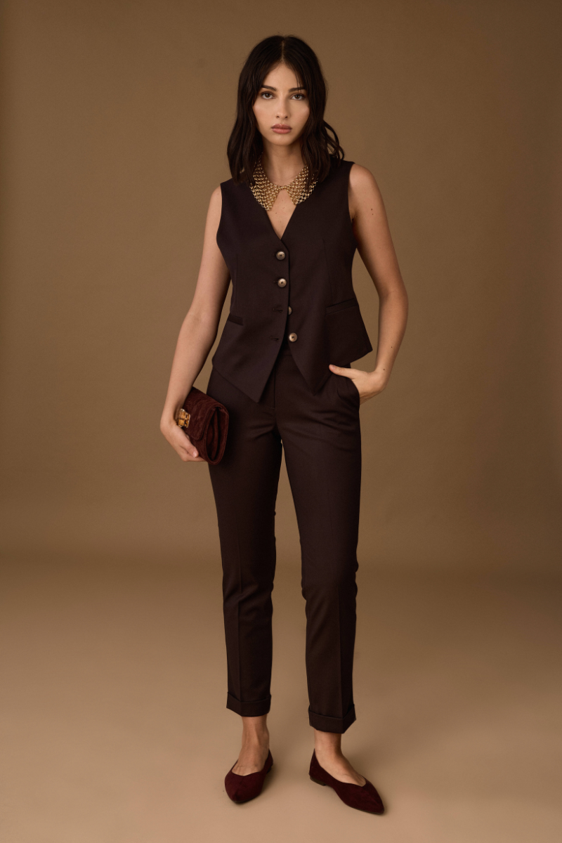 Pantalone Sartoriale Capri Testa di moro|Colore:Testa di moro