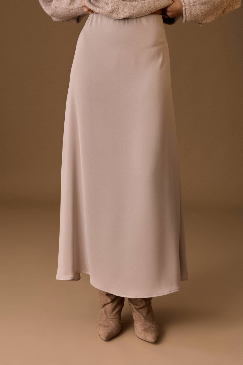 Gonna Satin beige|Colore:Beige