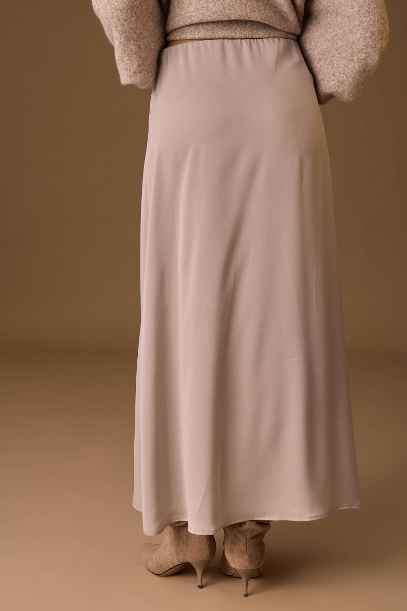 Gonna Satin beige|Colore:Beige