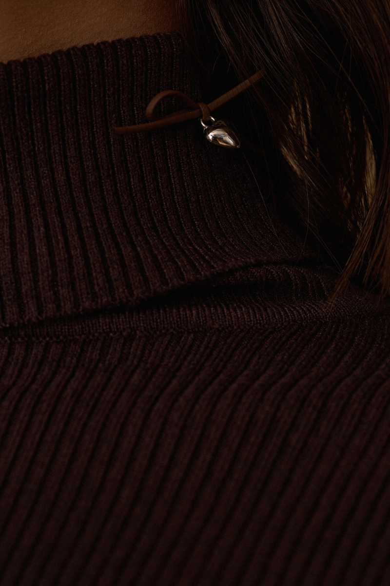 Maglia Costine Fiocco testa di moro|Colore:Testa di moro