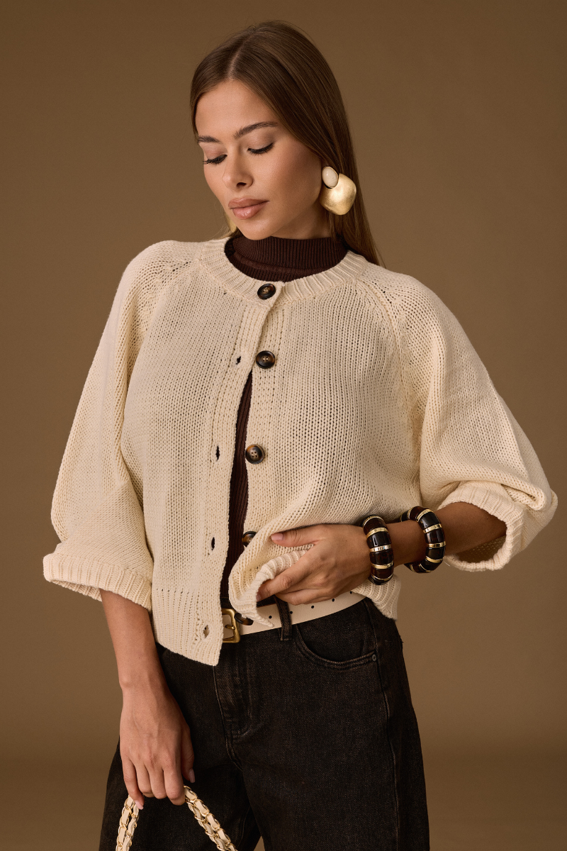 Cardigan Lauren Burro|Colore:Burro