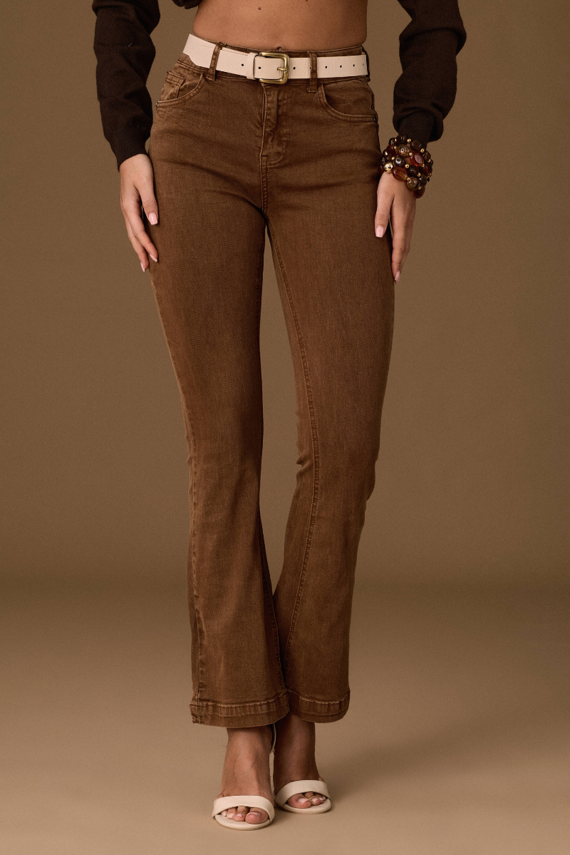 Pantalone Zampa Fascia tabacco|Colore:Tabacco