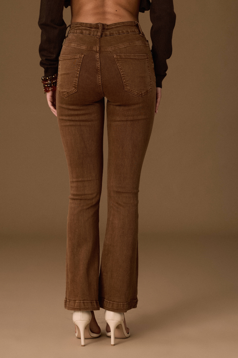 Pantalone Zampa Fascia tabacco|Colore:Tabacco