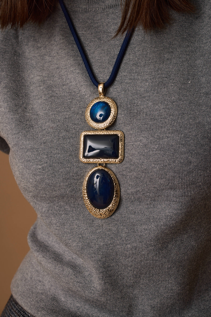 Collana Tris blu|Colore:Blu