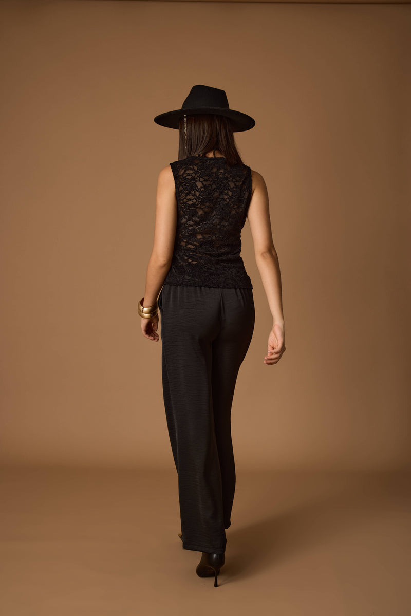 Coordinato In Pizzo nero|Colore:Nero