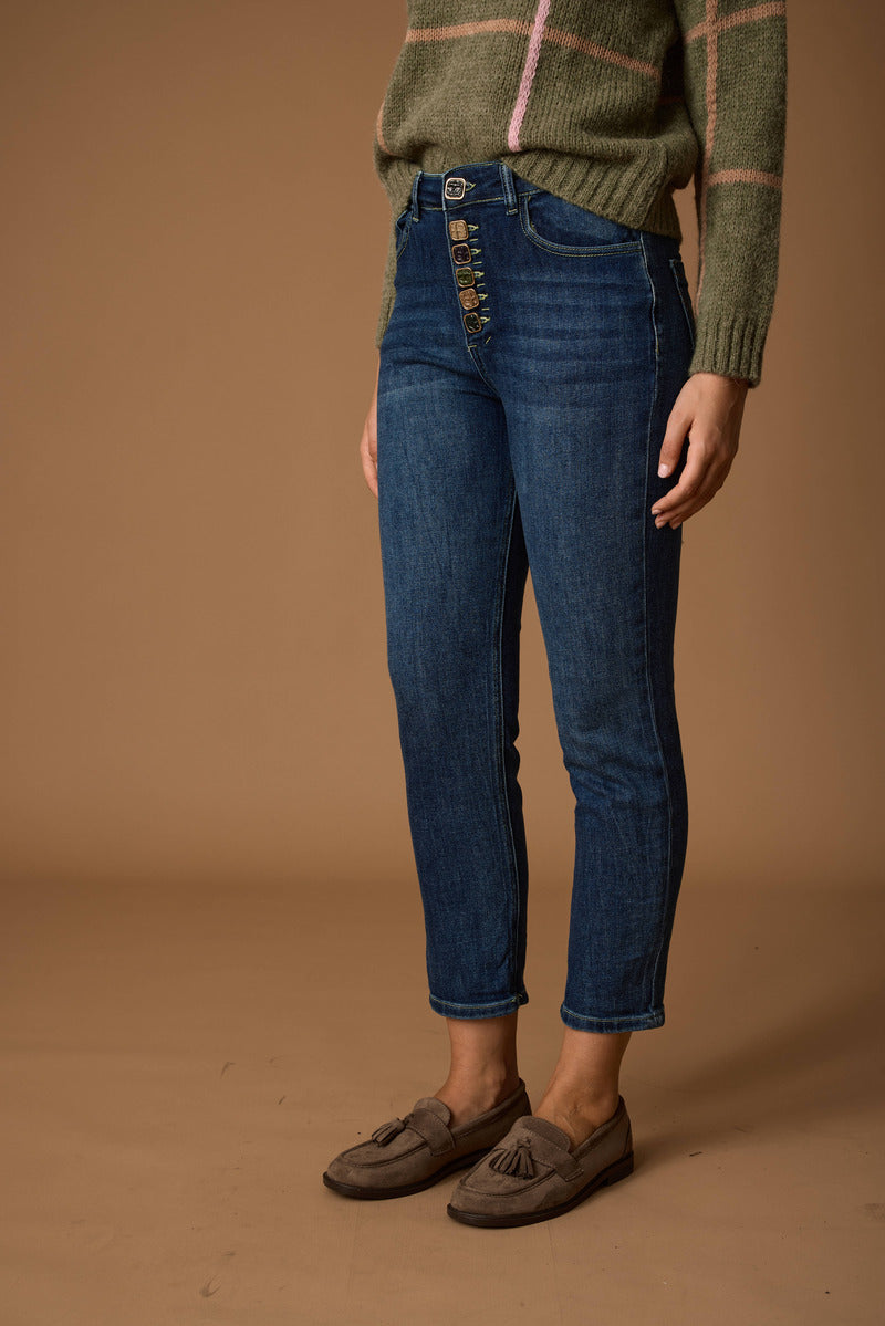 Jeans Bottoni Pietre denim|Colore:Denim