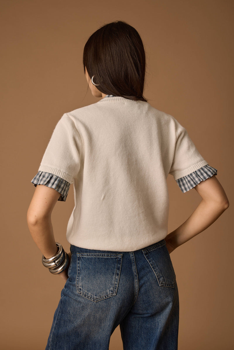 Pull Mezza Manica Teddy burro|Colore:Burro