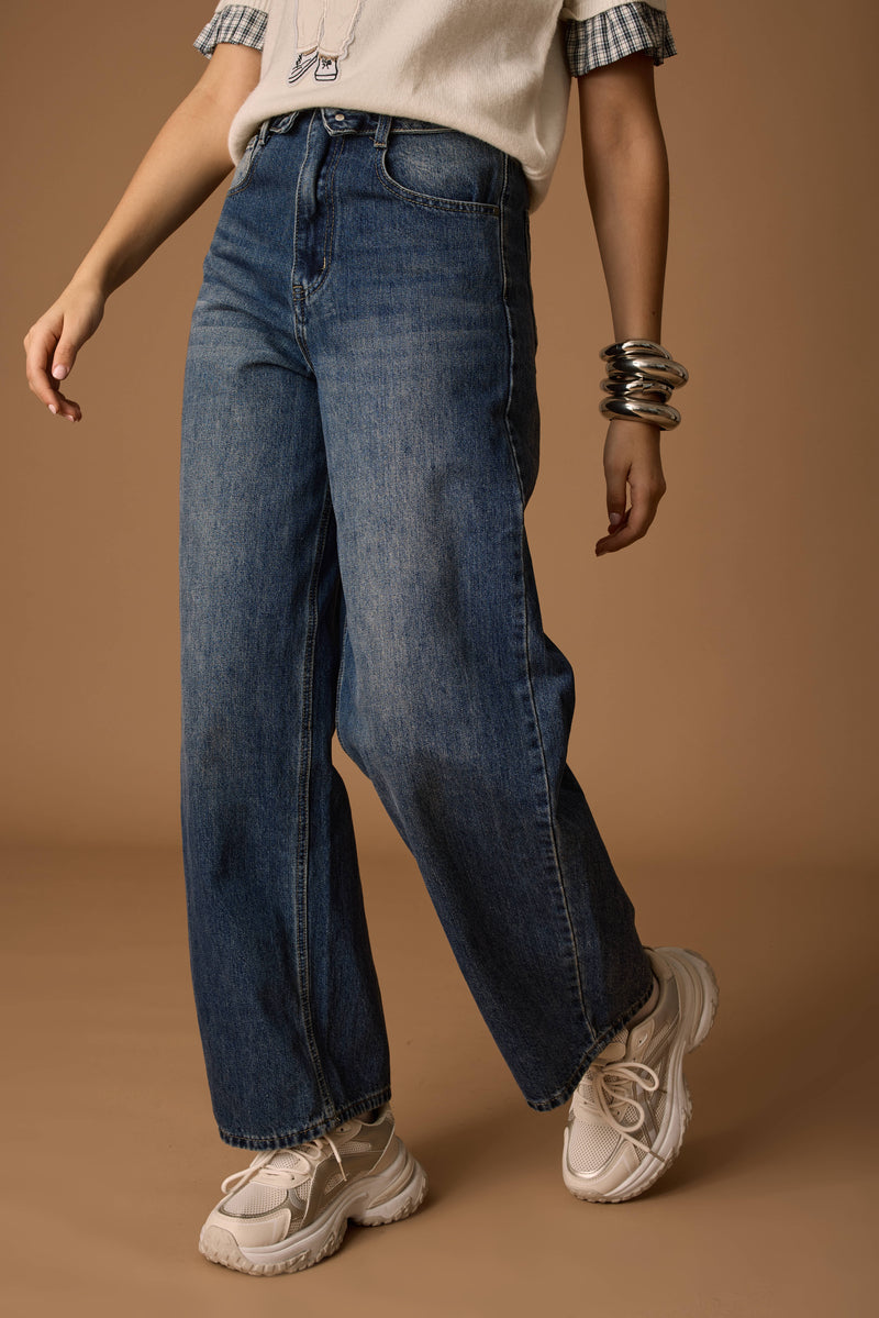 Jeans Con Risvolto denim|Colore:Denim