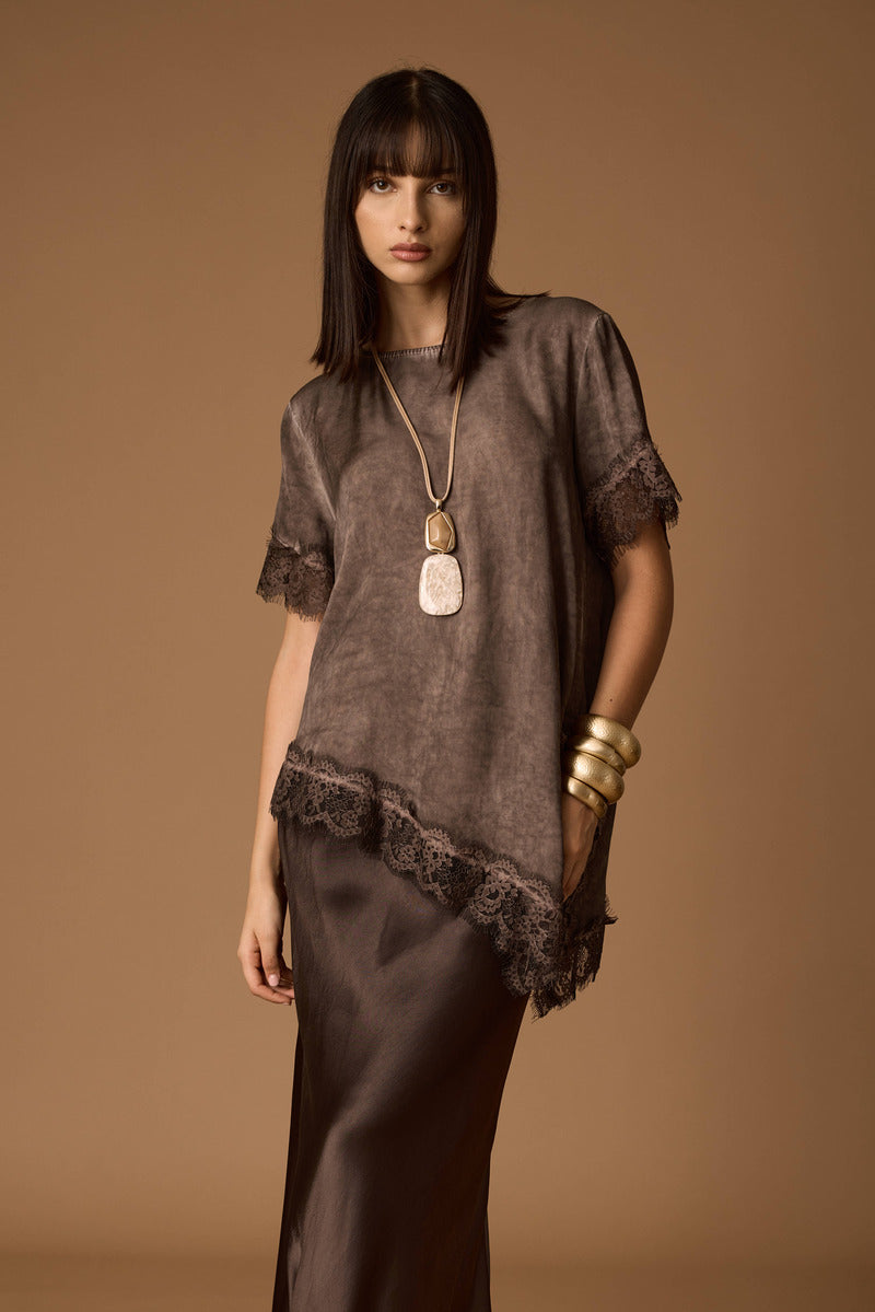 Blusa Asimmet.rica testa di moro|Colore:Testa di moro