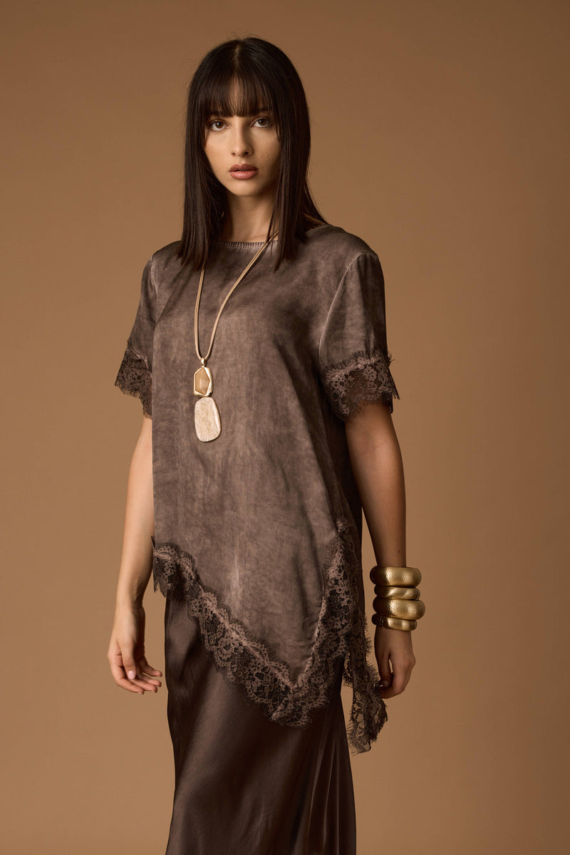 Blusa Asimmet.rica testa di moro|Colore:Testa di moro