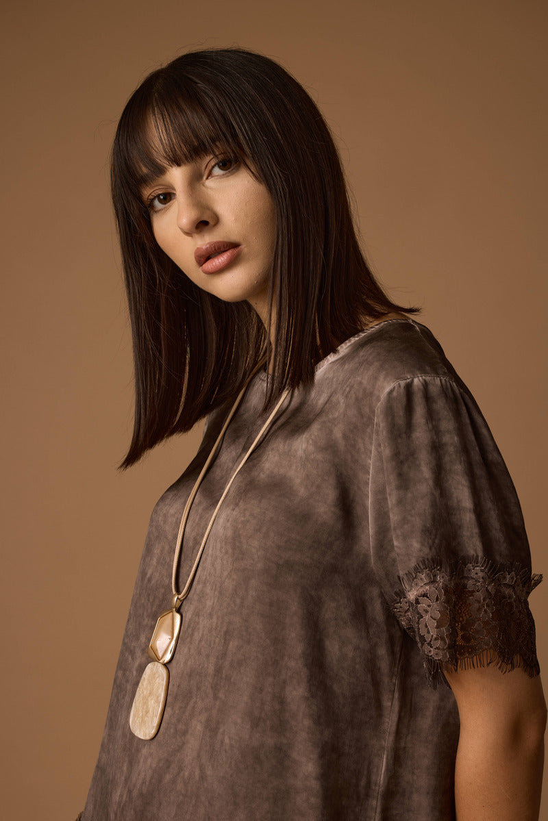 Blusa Asimmet.rica testa di moro|Colore:Testa di moro