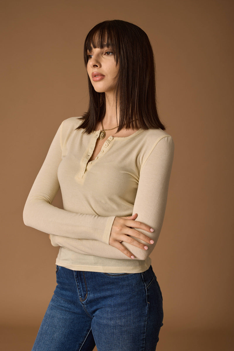 Maglia Bottoncini giallo|Colore:Giallo