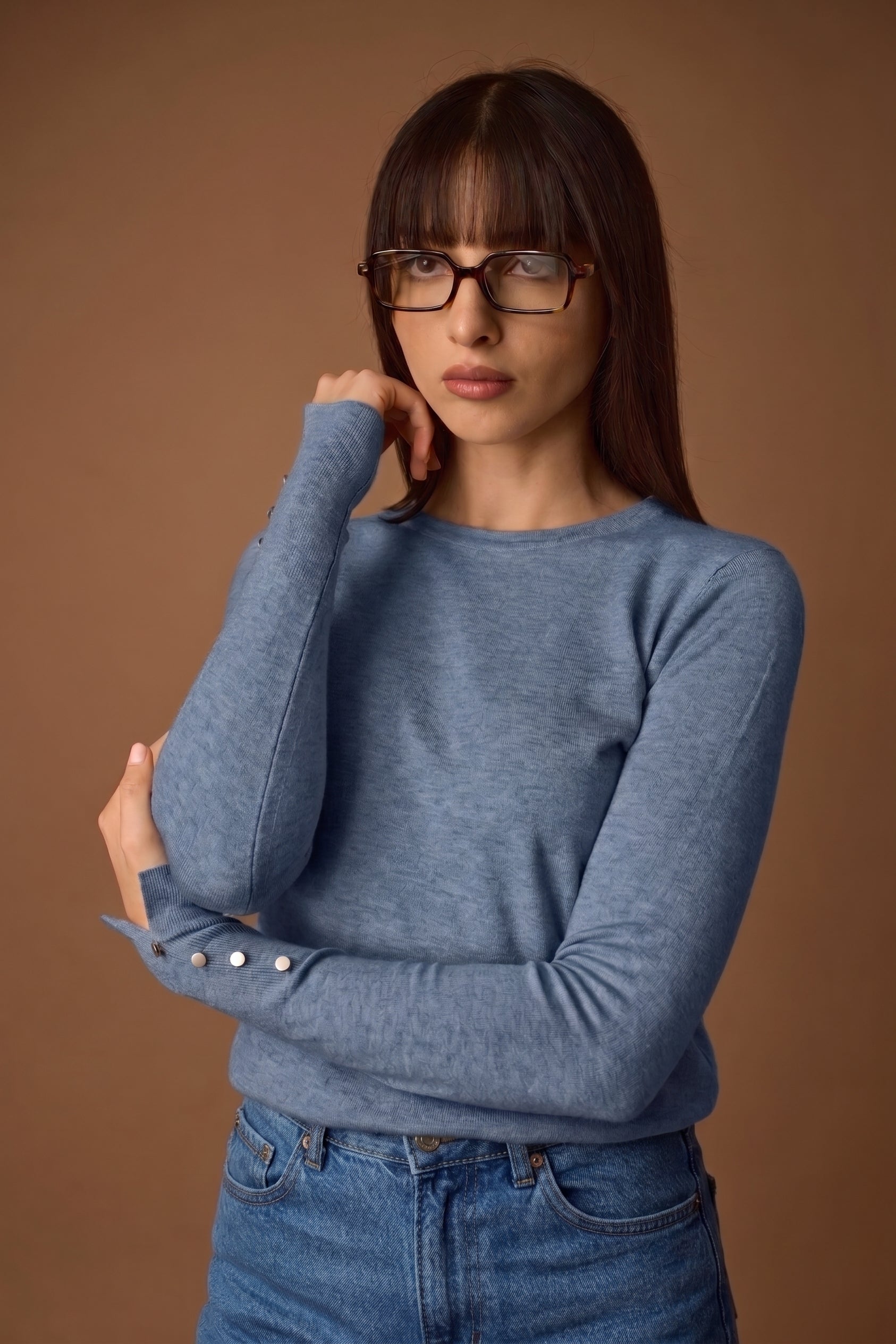 Pull Girocollo Bottonicini Avion|Colore:Avion