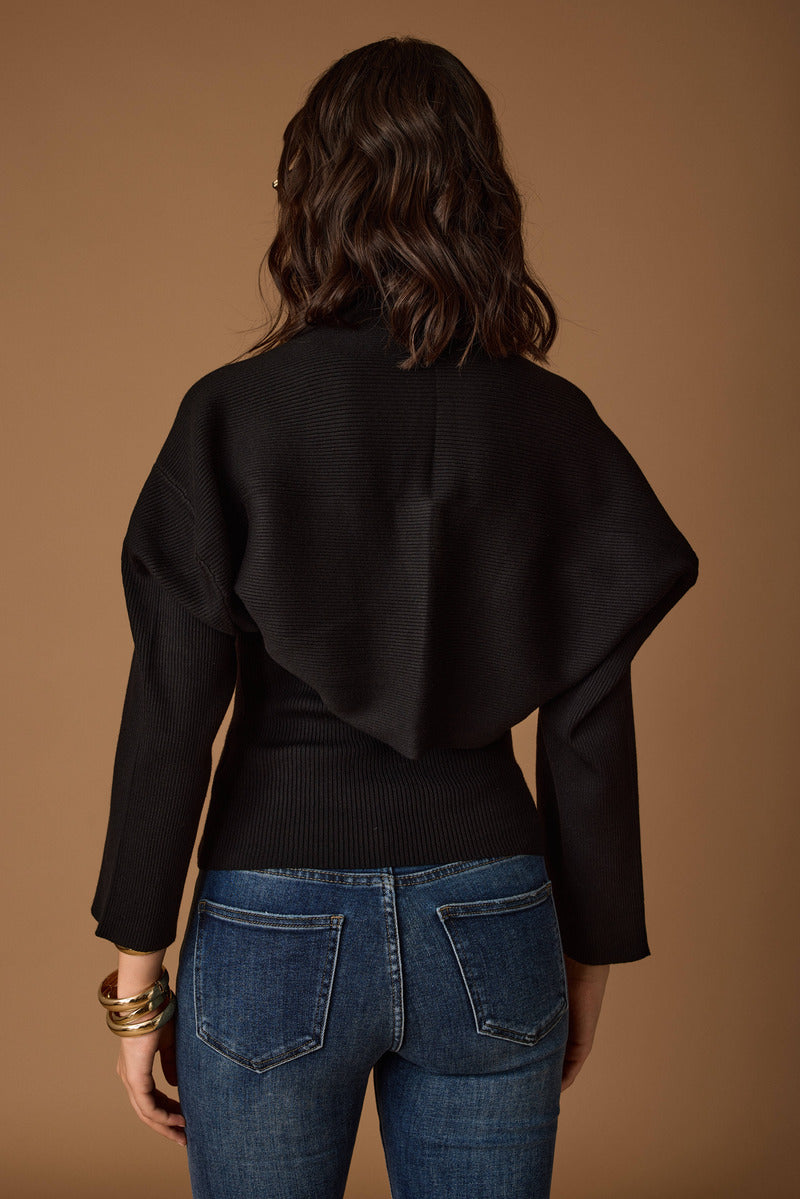 Top Con Coprispalle nero|Colore:Nero