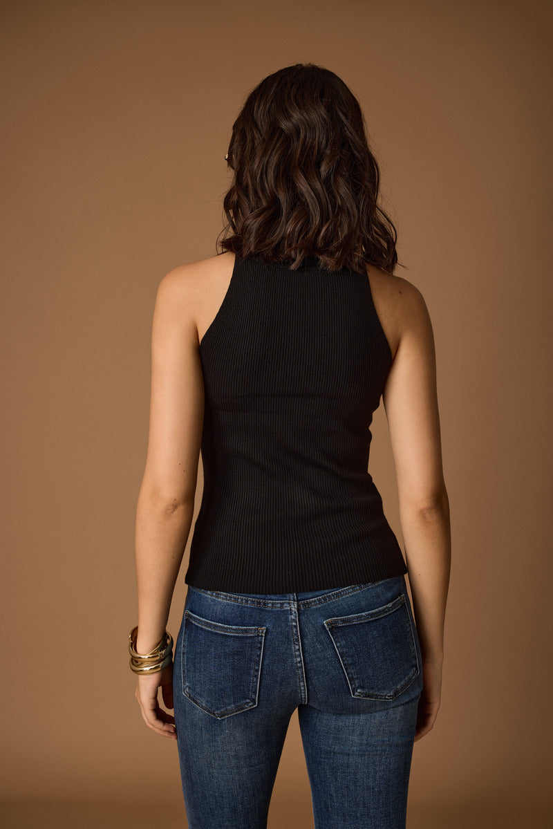 Top Con Coprispalle nero|Colore:Nero