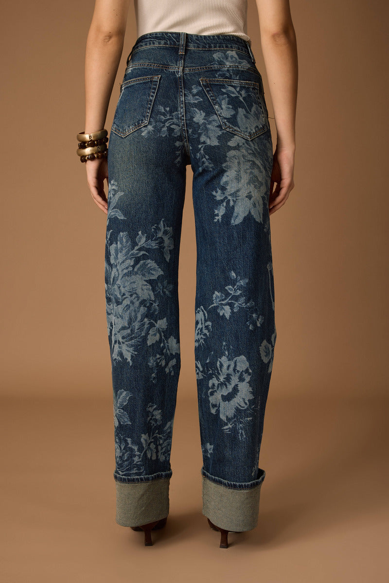 Jeans Fiori denim|Colore:Denim