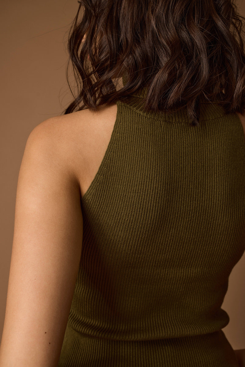 Top Con Coprispalle Verde oliva|Colore:Verde oliva