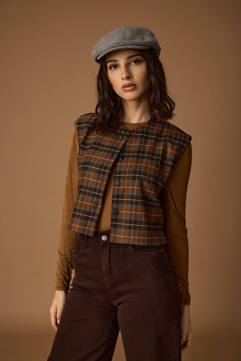 Gilet Scotland testa di moro|Colore:Testa di moro