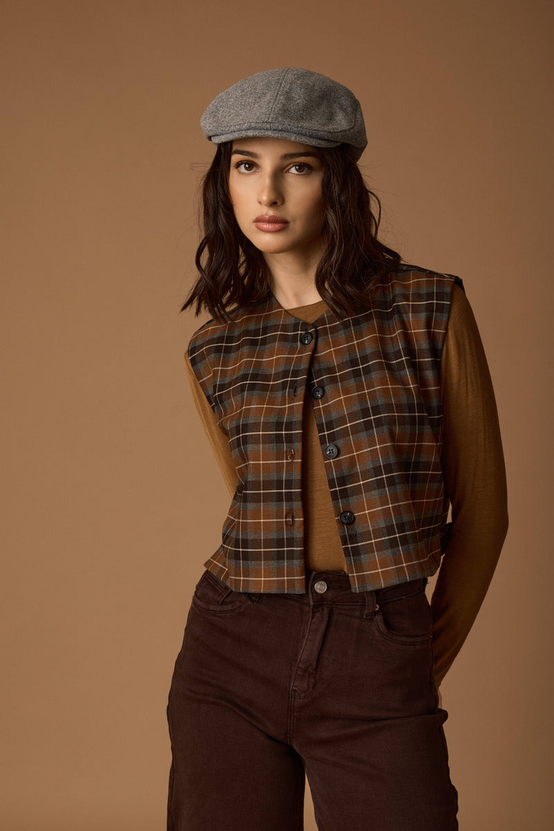 Gilet Scotland testa di moro|Colore:Testa di moro