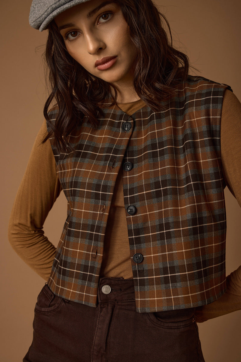 Gilet Scotland testa di moro|Colore:Testa di moro