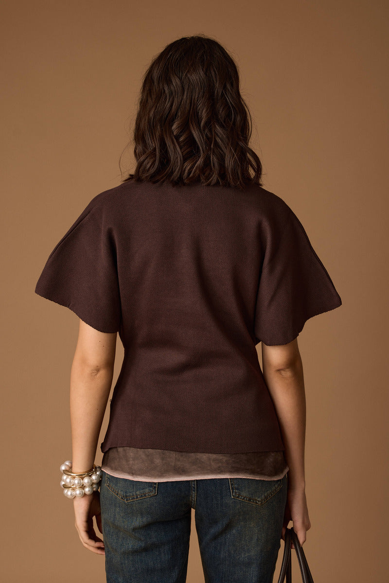 Maglia Incrociata testa di moro|Colore:Testa di moro