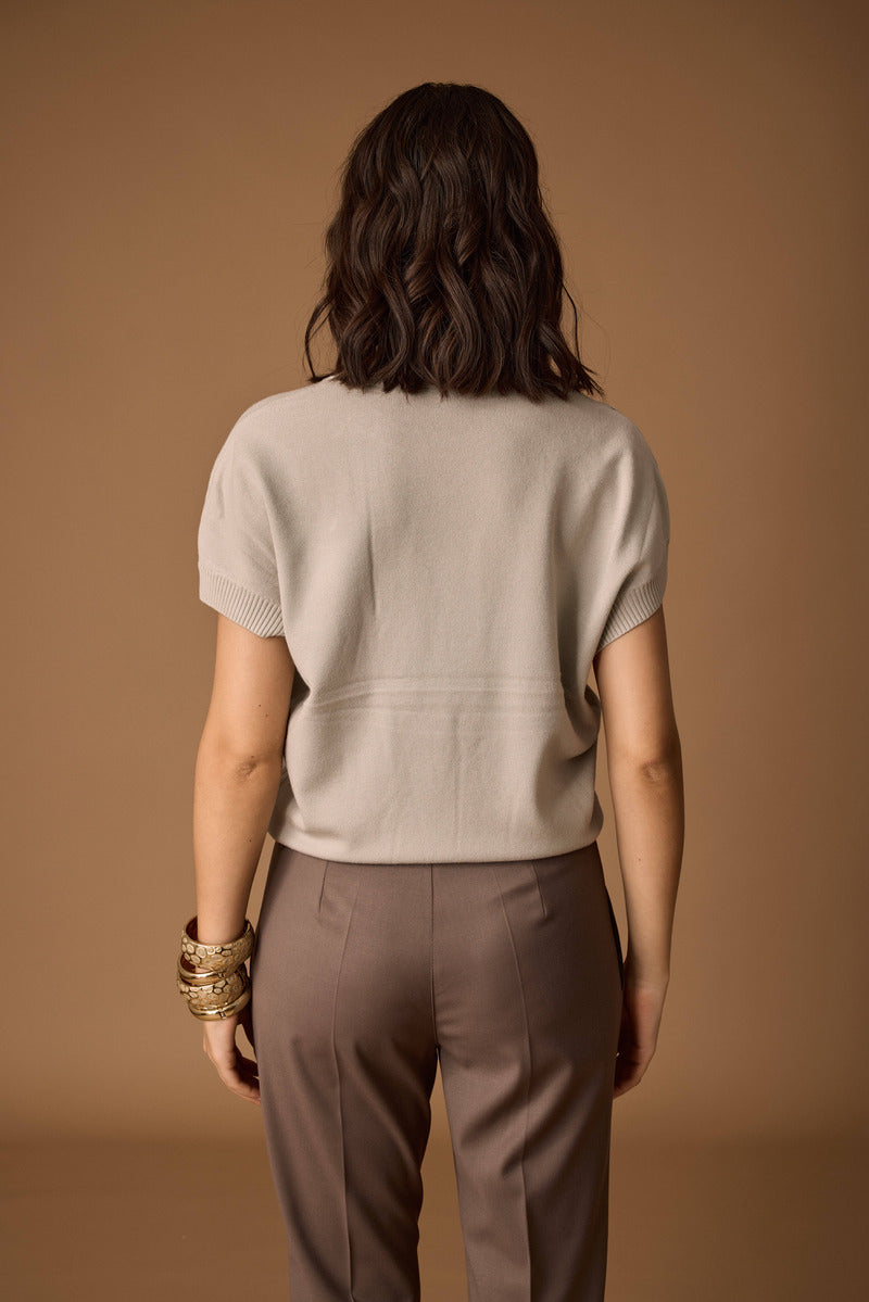 Pull Con Applicazione fango chiaro|Colore:Fango chiaro