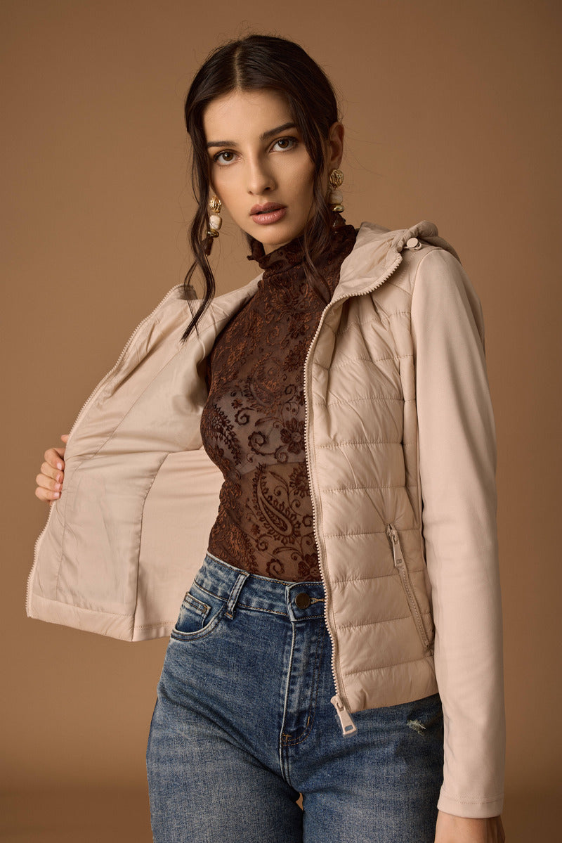 Trapuntina Con Cappuccio beige|Colore:Beige