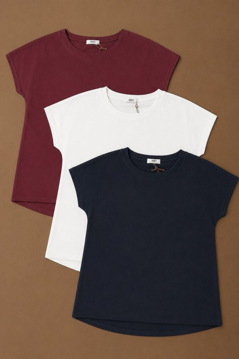 Kit T-Shirt Over blu-bianco-bordeaux|Colore:Blu-bianco-bordeaux
