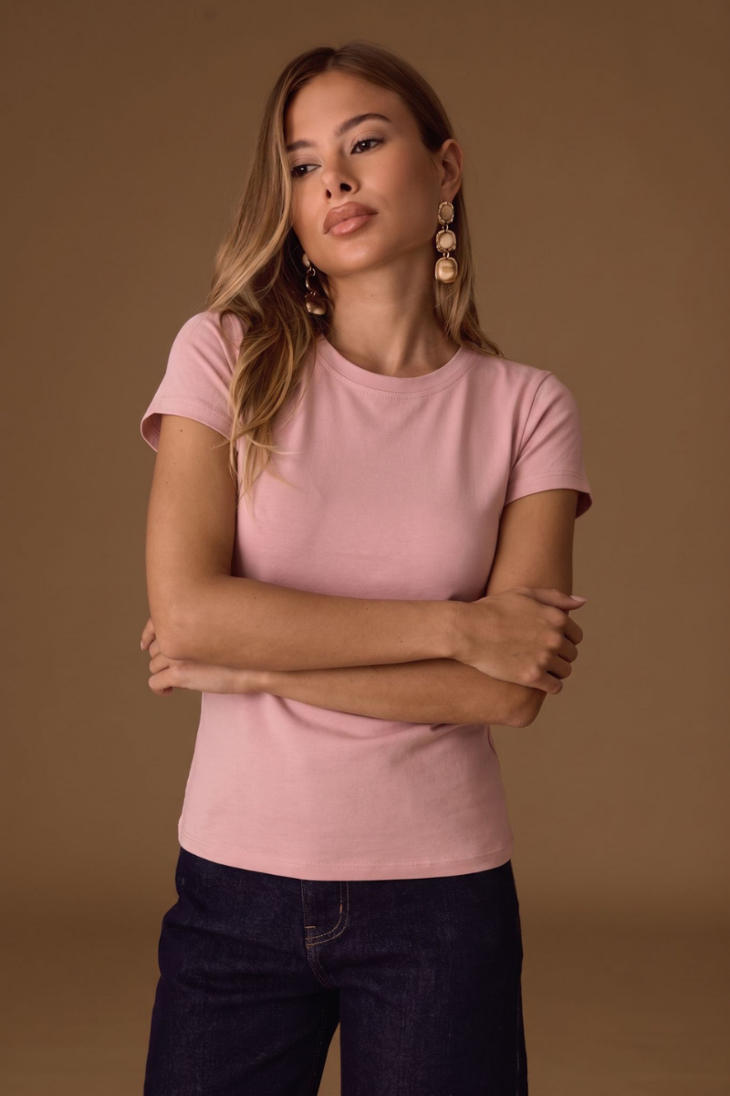 T-Shirt Basic rosa antico|Colore:Rosa antico