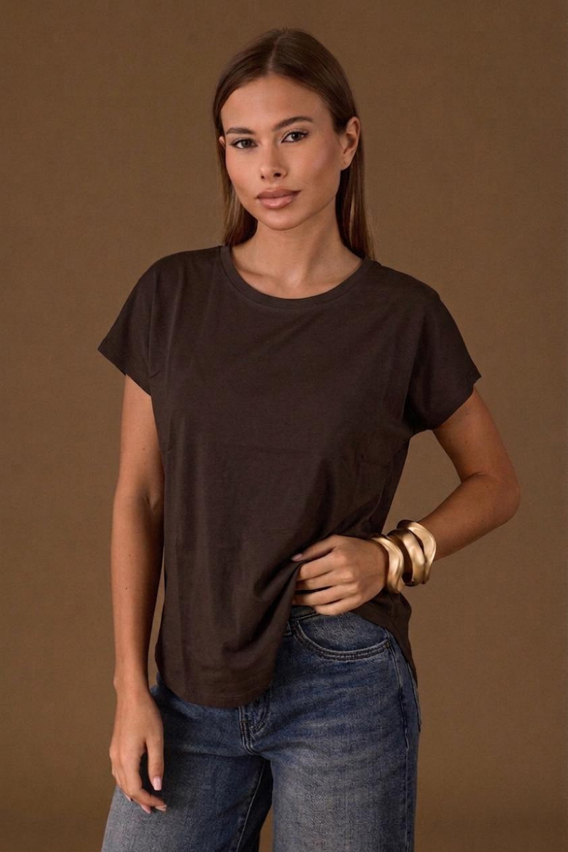 T-Shirt Basic Over testa di moro|Colore:Testa di moro