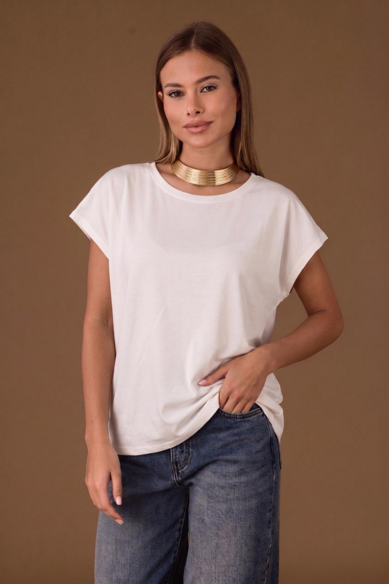 T-Shirt Basic Over bianco|Colore:Bianco