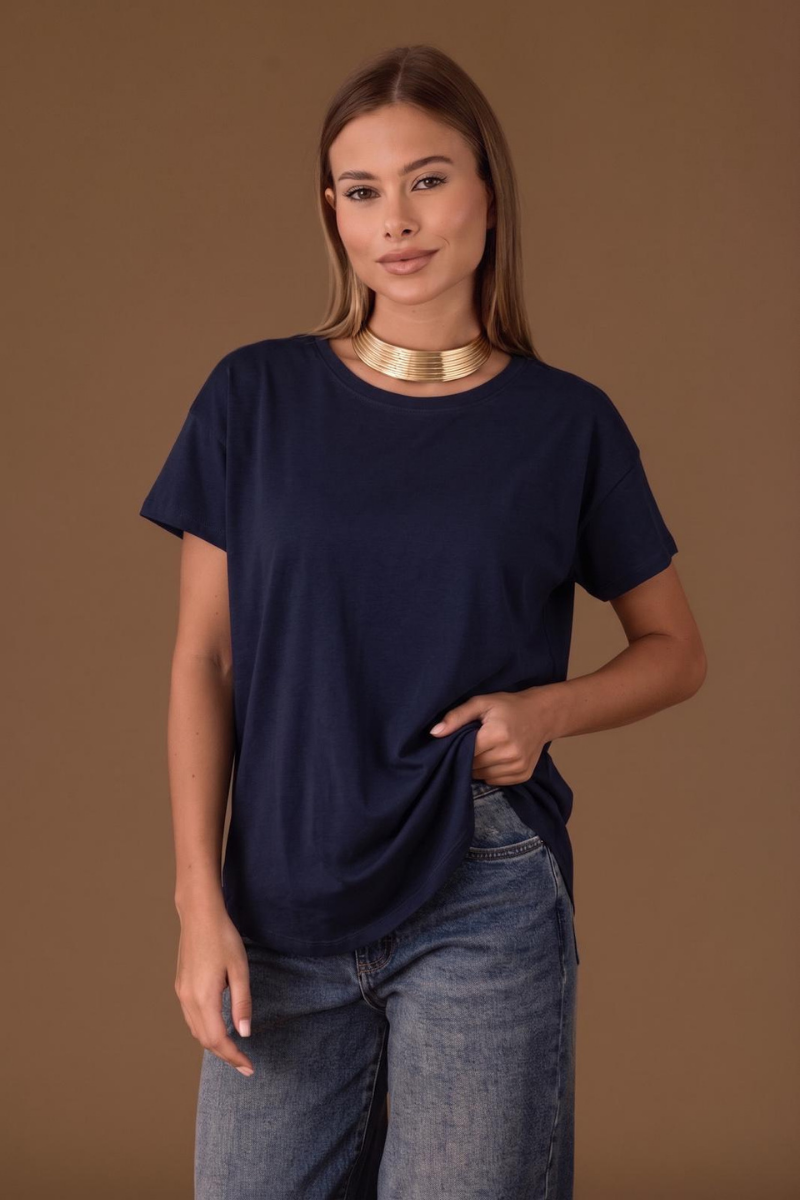 T-Shirt Basic Over blu|Colore:Blu