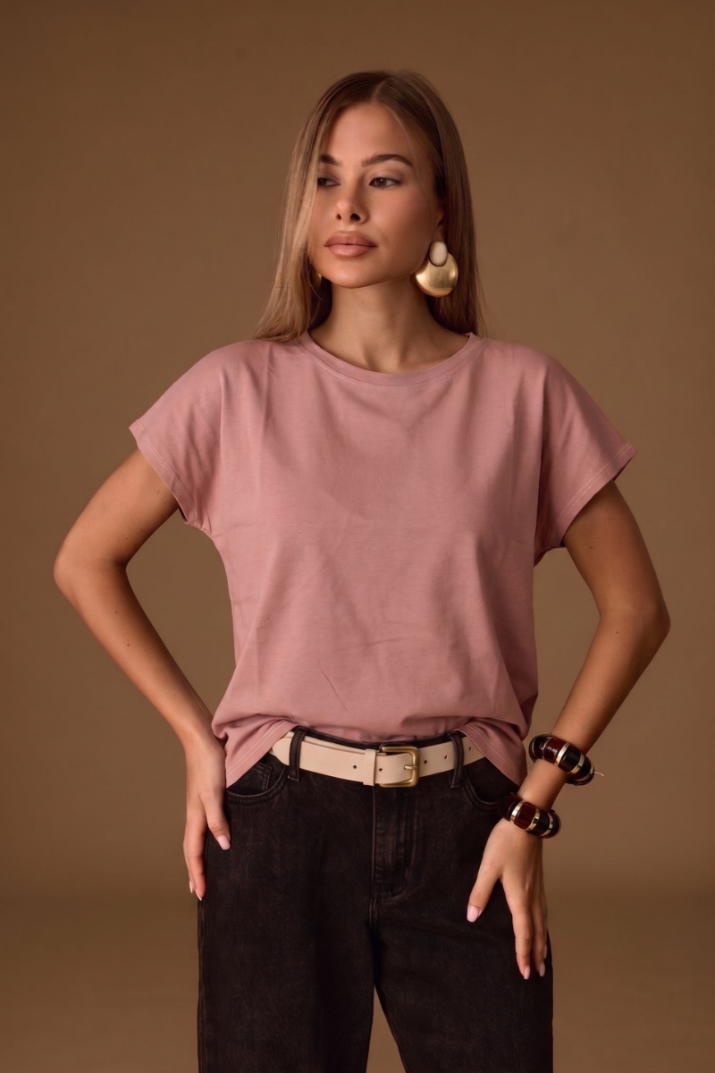 T-Shirt Basic Over rosa antico|Colore:Rosa antico